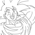 Dibujo de Goku riendose