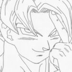 Dibujo de Goku usando la teletransportación para imprimir recortar ilumonar y pegar
