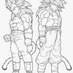 Dibujo de Goku y Vegeta fase 4 de dragon ball GT para pintar y colorear