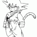 Imagen de Goku niño con cola para iluminar y dibujar