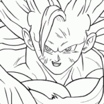 Plantillas de Goku en fase 3 para recortar y dibujar
